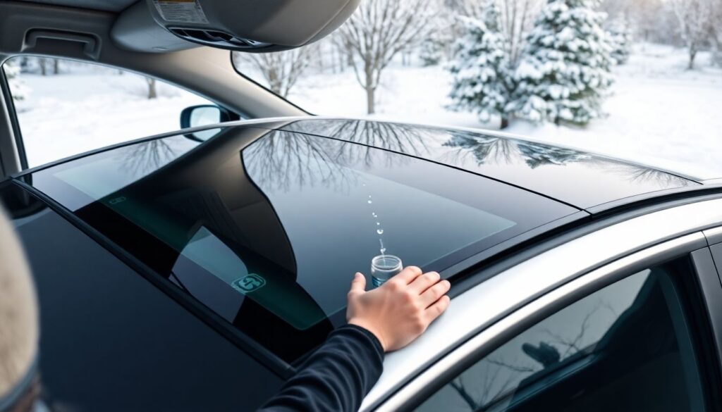 Как ухаживать за панорамной крышей зимой - иллюстрация