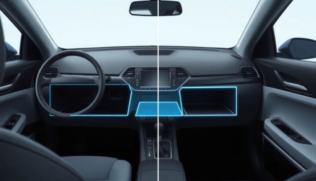 Сравнение вместительности бардачка и центрального тоннеля - иллюстрация