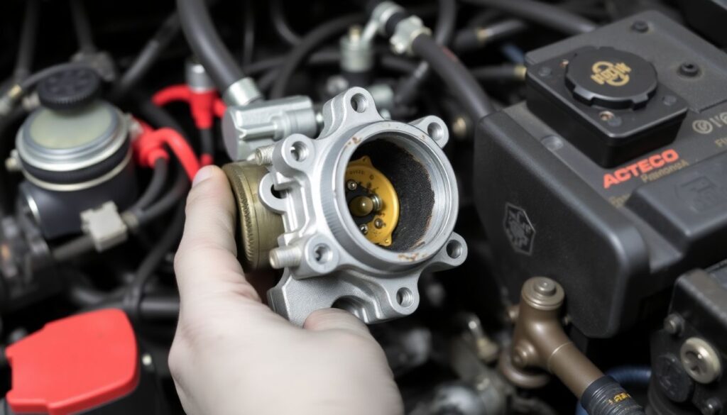 Как снять и почистить дроссельную заслонку на двигателе Acteco - иллюстрация