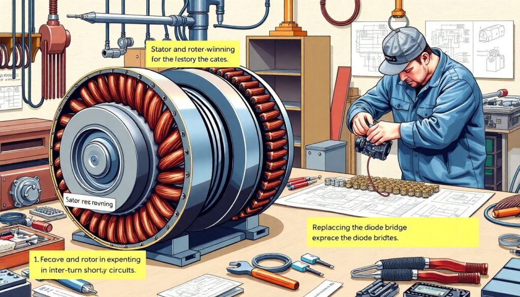 Ремонт генератора на Chery Fora: замена щеток и подшипников - иллюстрация