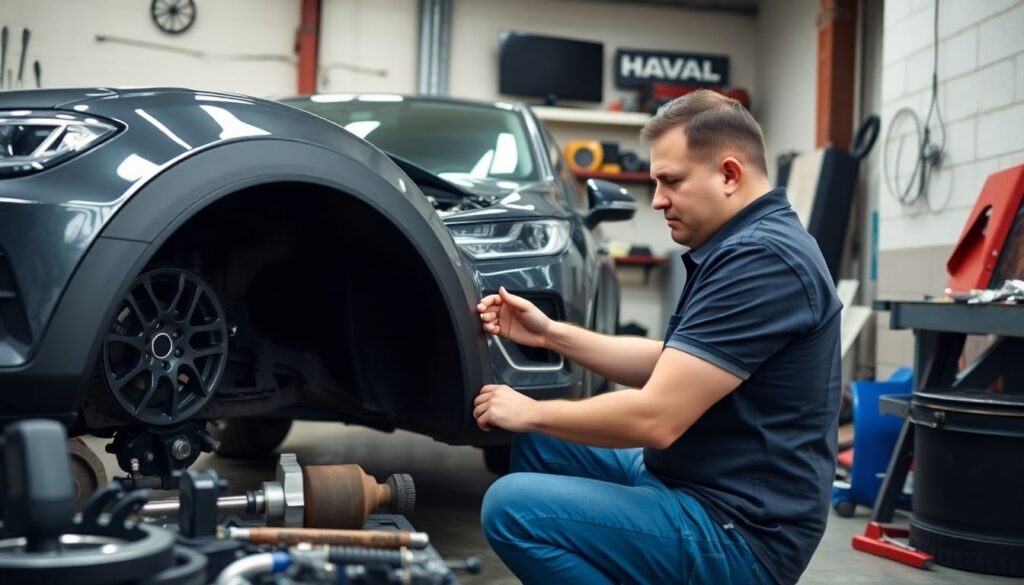 Как заменить стойки и втулки стабилизатора на Haval H6 - иллюстрация