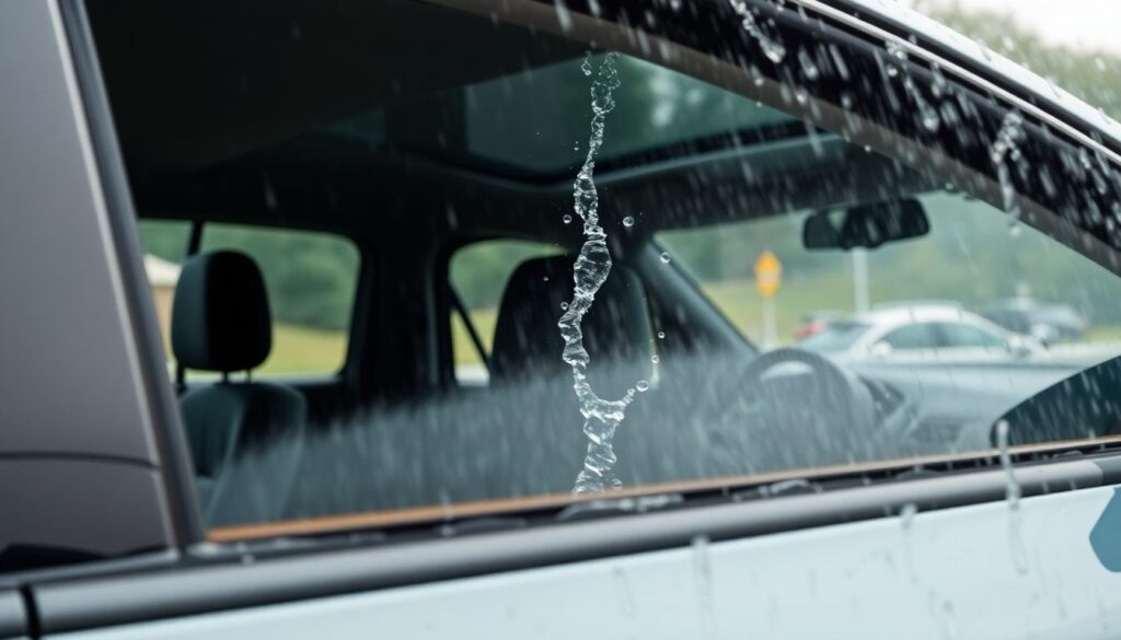 Что делать, если в салон попадает вода во время дождя - иллюстрация