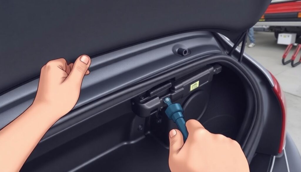 Ремонт замка багажника на Geely Emgrand EC7 - иллюстрация