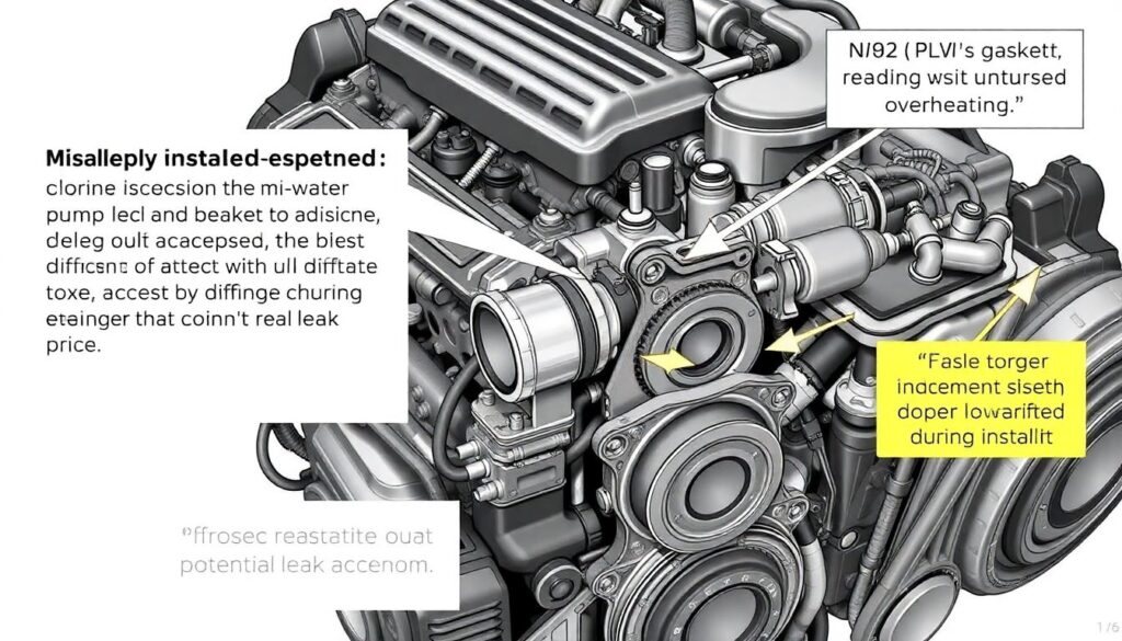 Как заменить помпу (водяной насос) - иллюстрация