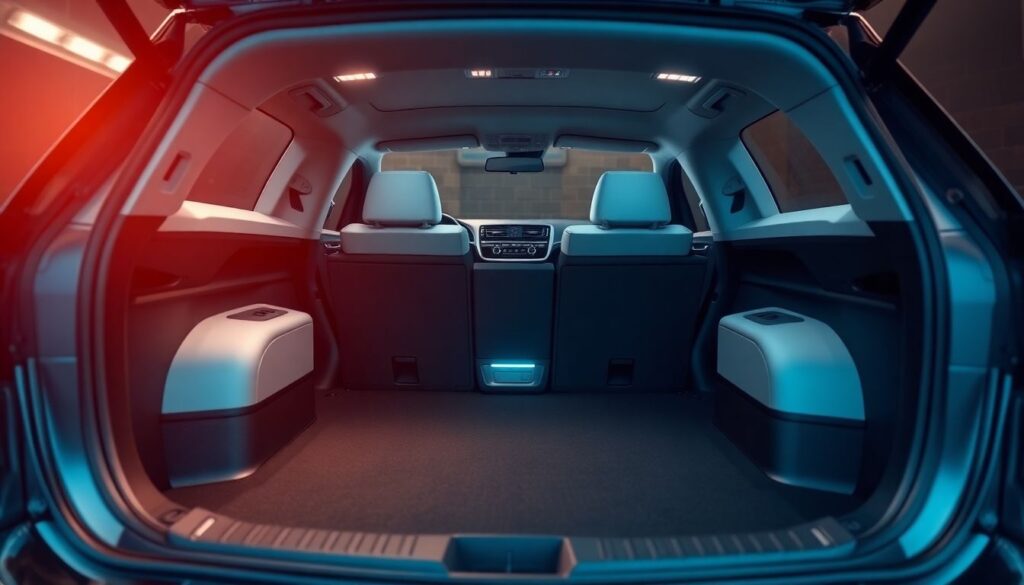 Сравнение отделки багажника и наличия органайзеров - иллюстрация