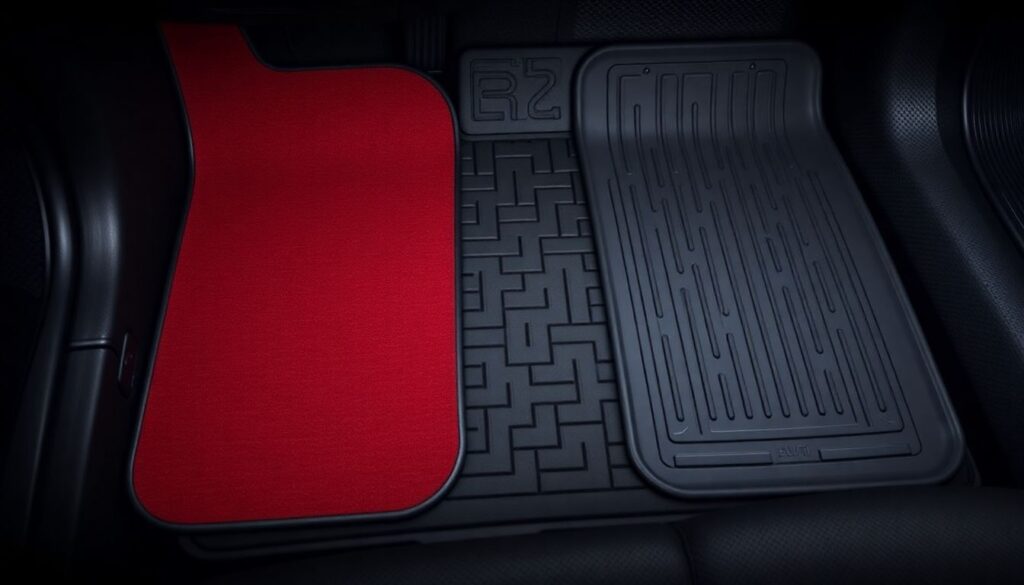Сравнение штатных автомобильных ковриков - иллюстрация