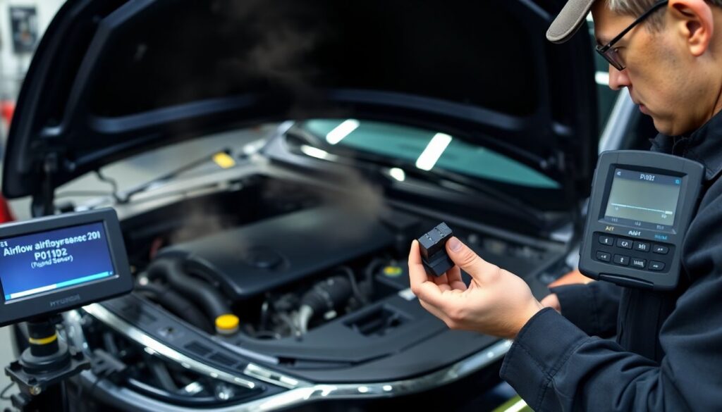 Замена датчика массового расхода воздуха (ДМРВ) - иллюстрация