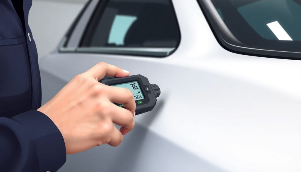 Сравнение толщины лакокрасочного покрытия - иллюстрация