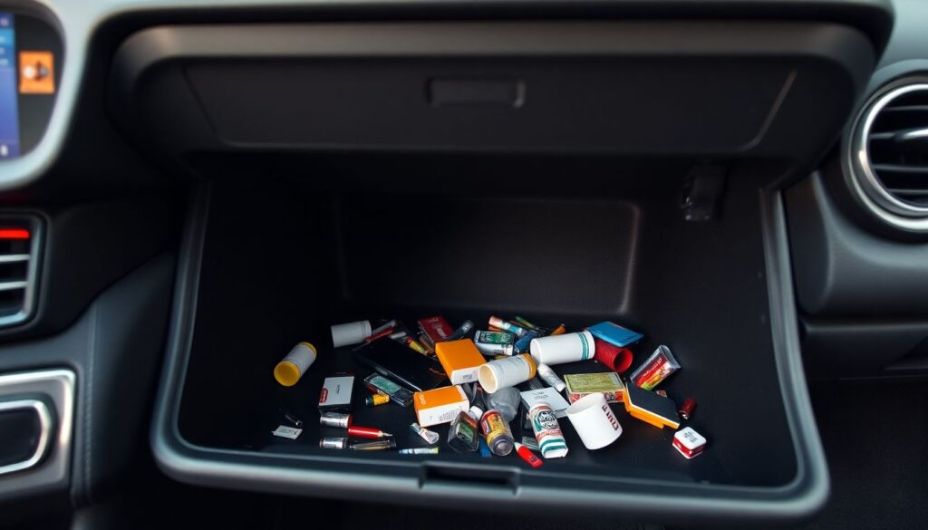 Сравнение объема перчаточного ящика (бардачка) - иллюстрация