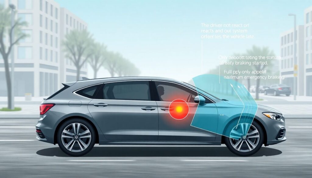 Как работает система автоматического экстренного торможения - иллюстрация