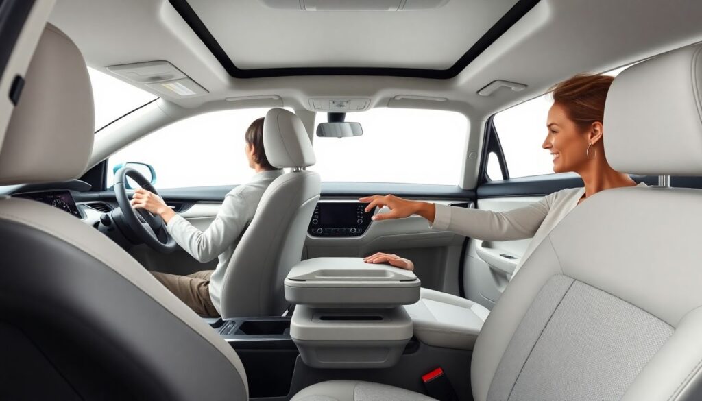 Сравнение удобства подлокотников для водителя и пассажиров - иллюстрация