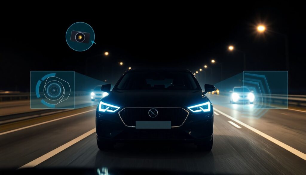 Как работает система автоматического переключения дальнего света на ближний - иллюстрация